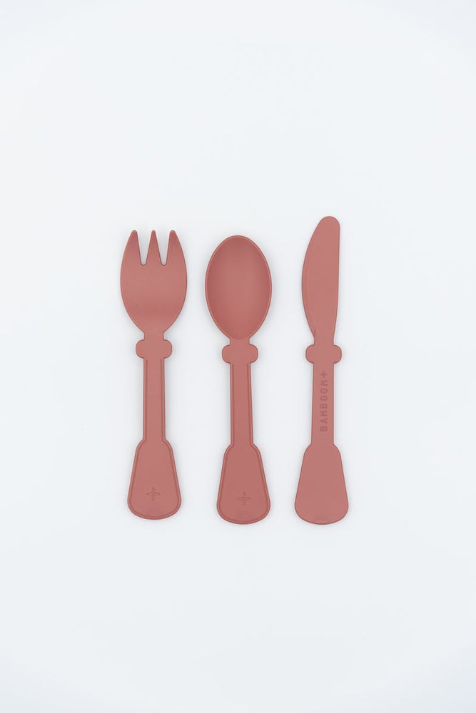 Set di posate (forchetta, coltello, cucchiaio), Bamboom. Variante mattone