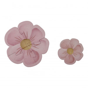 Puzzle 6 in 1, fiori e farfalle, Little Dutch. Puzzle del fiore rosa composto da 4 pezzi