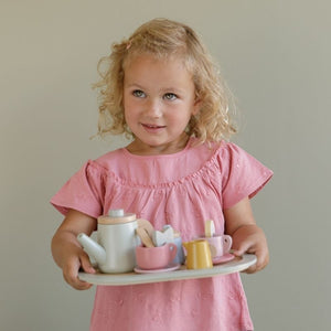 Set da tè in legno dai colori pastello, Little Dutch