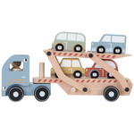 Truck, Camion di trasporto blu in legno con guidatore, Little Dutch
